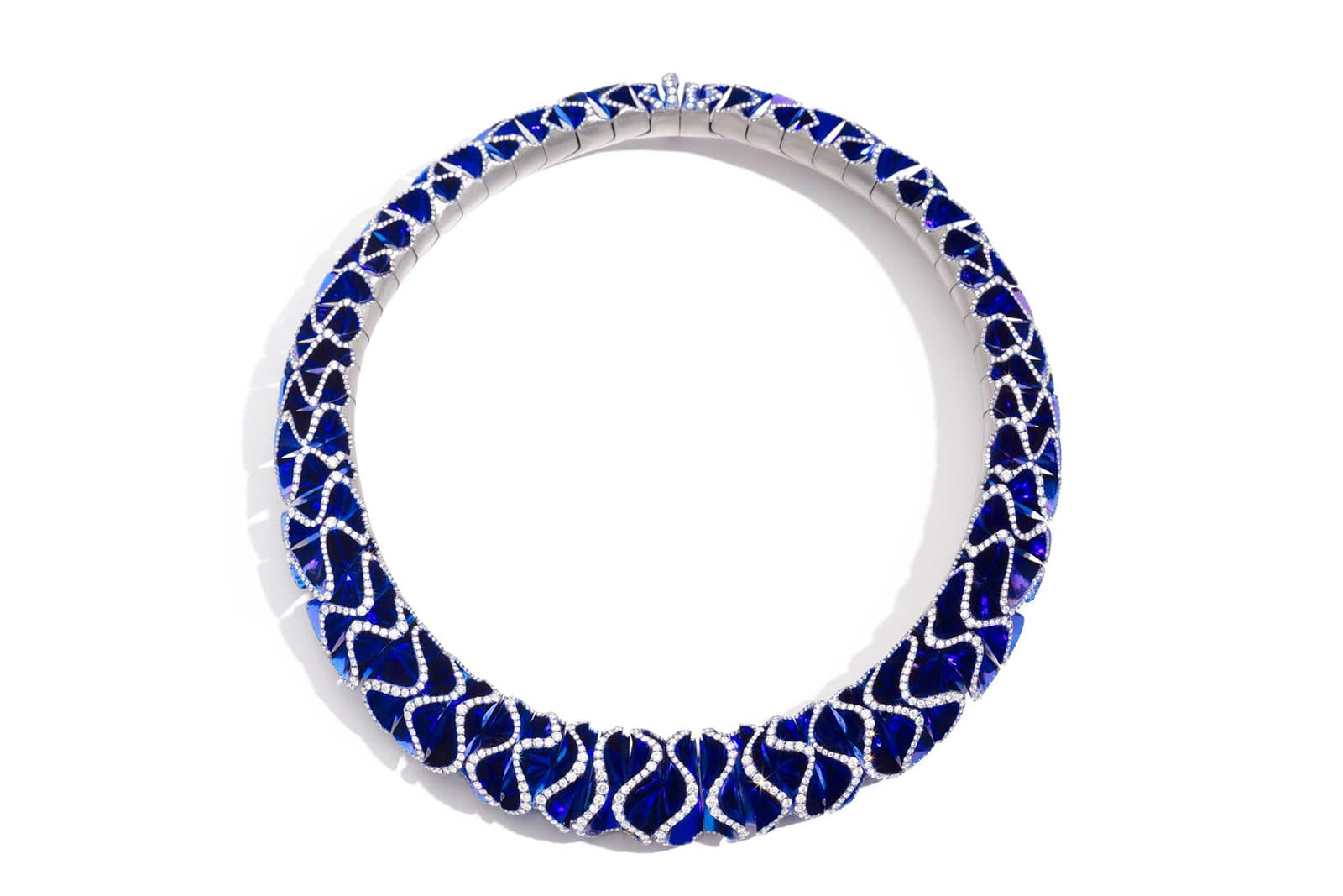  Vhernier 'Blue Velvet' choker with diamonds in titanium