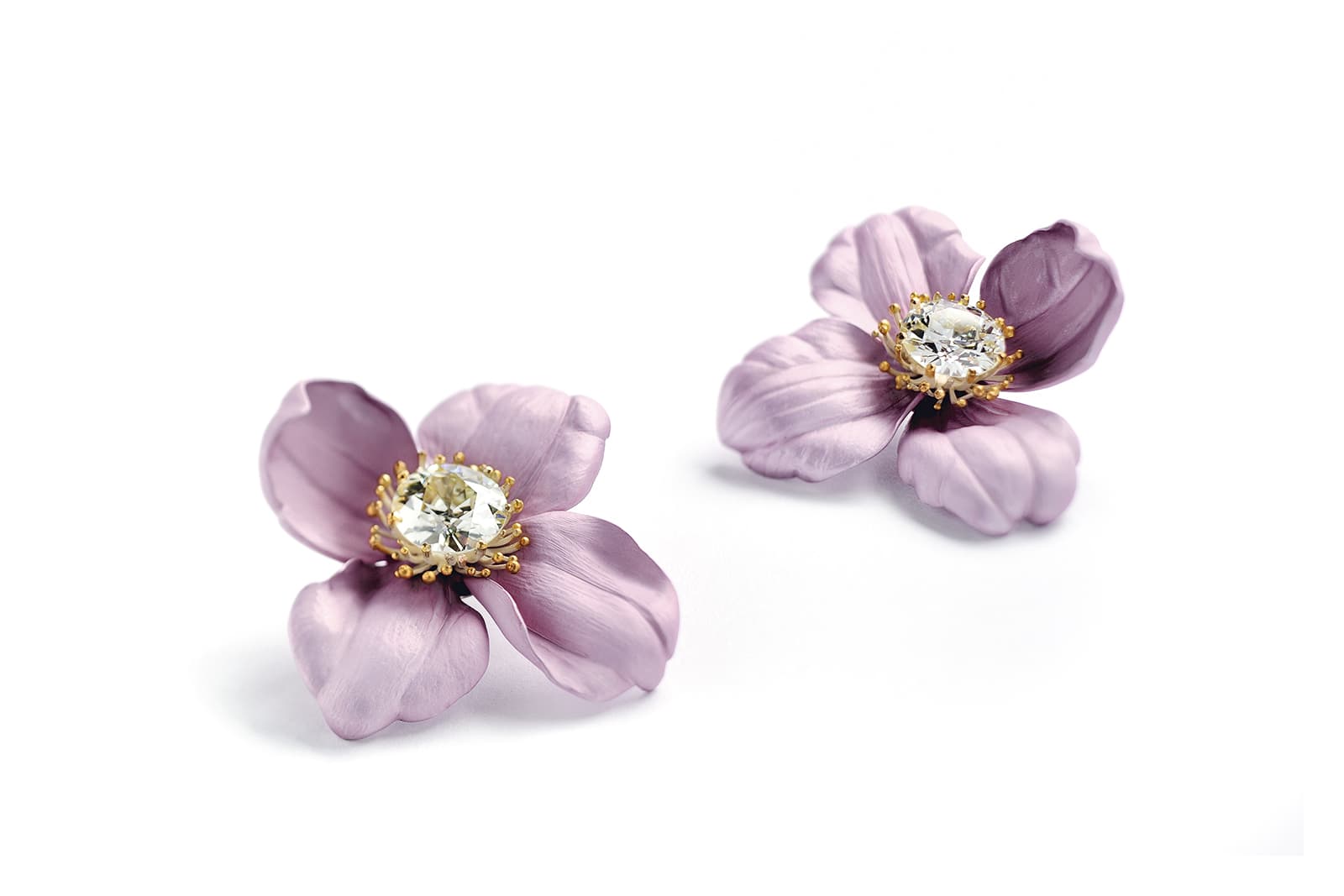  Hemmerle earrings with diamonds, gold and aluminium 
