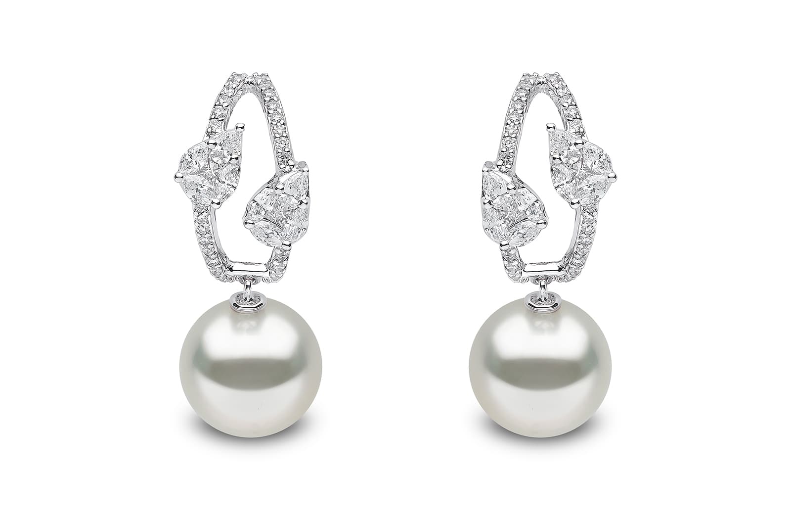 Yoko London Starlight collection earrings with 1.54 cts of diamonds and South Sea pearls