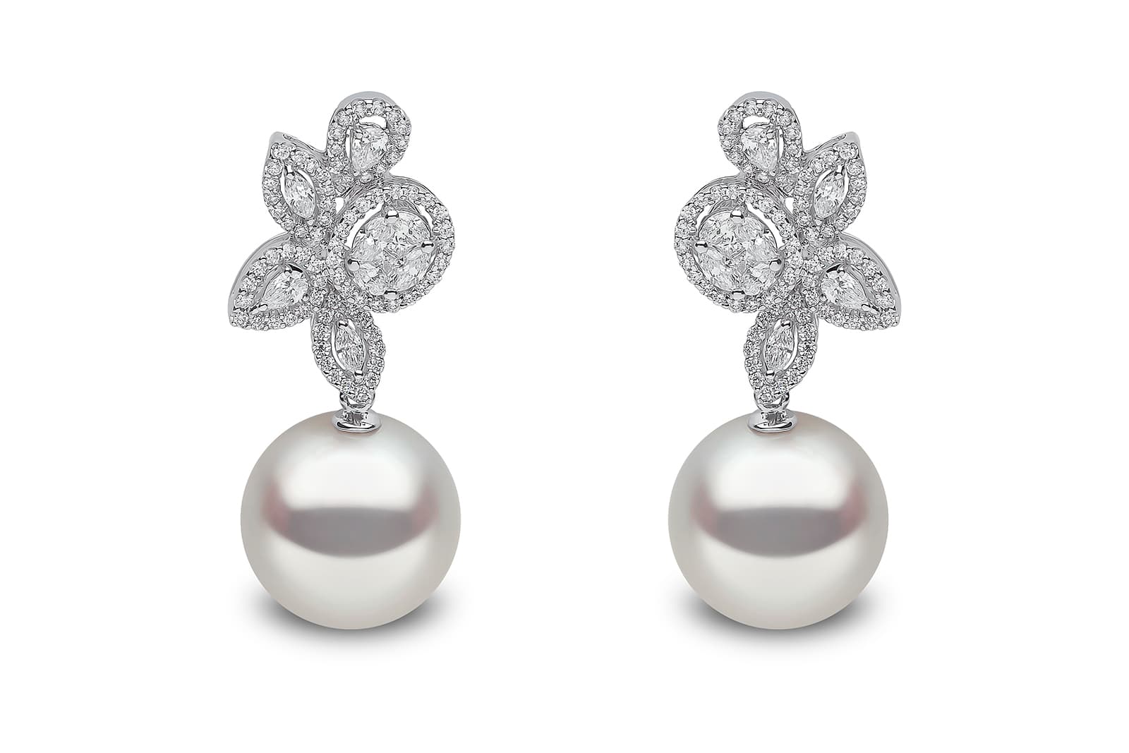  Yoko London Starlight collection earrings with 1.33 cts of diamonds and South Sea pearls