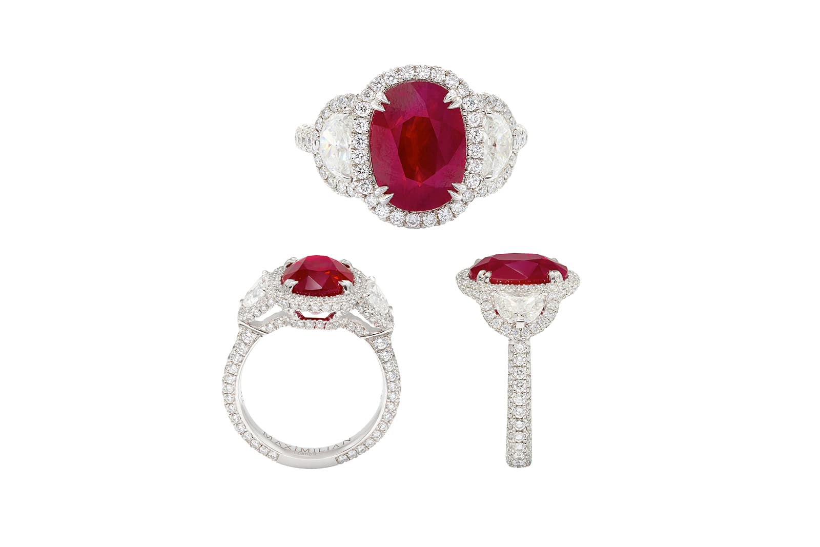  MaximiliaN London ring with Burmese pigeon's blood ruby and diamonds