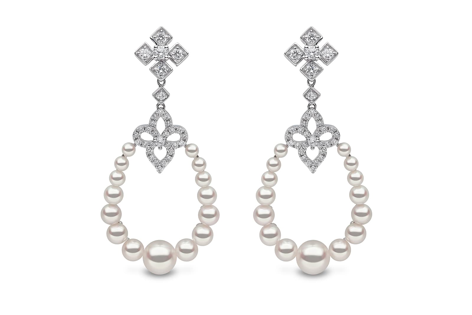  Yoko London Mayfair collection earring with Akoya pearls and 0.82 cts of diamonds