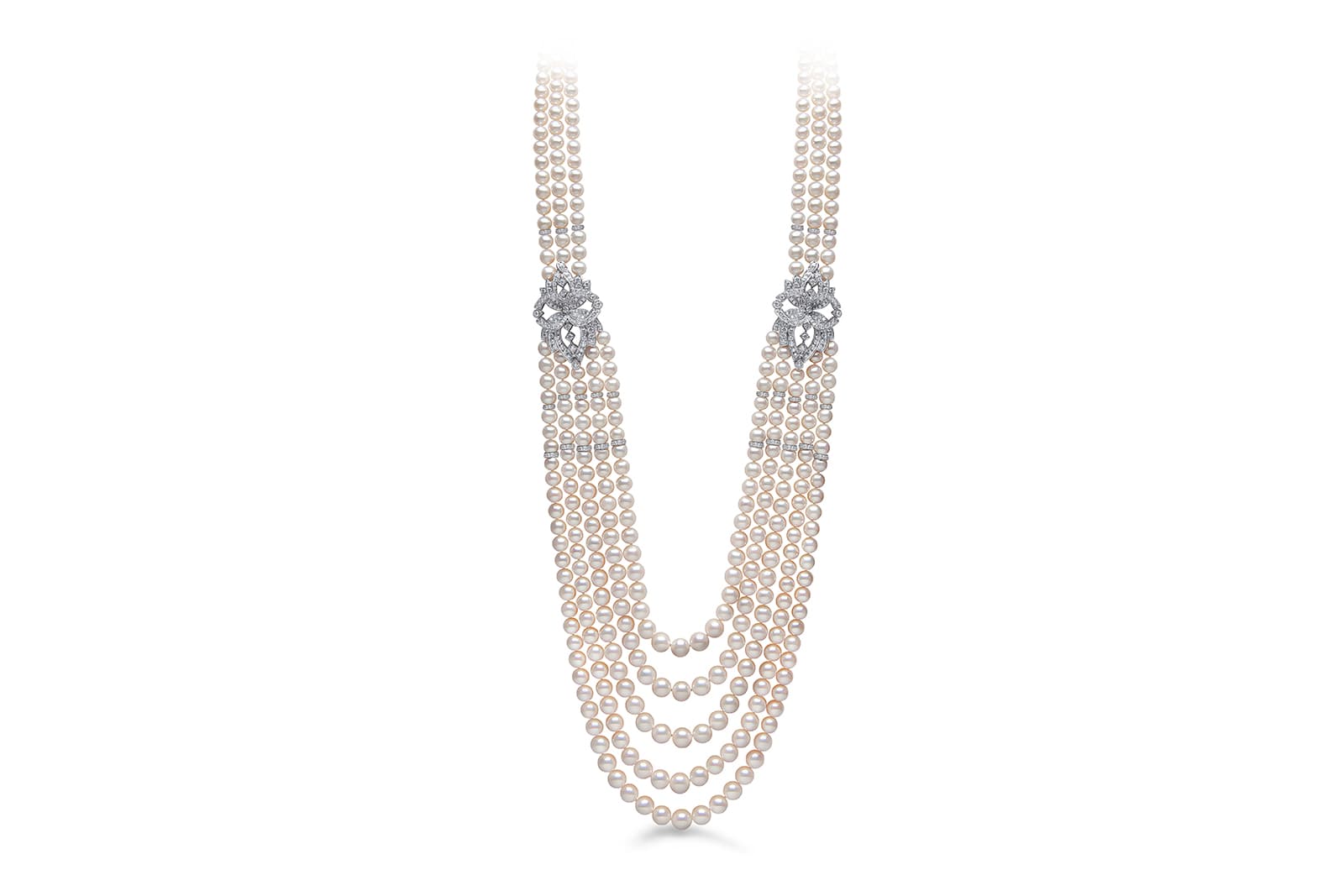 Yoko London Mayfair collection necklace with 12,96 cts of diamonds and Akoya pearls