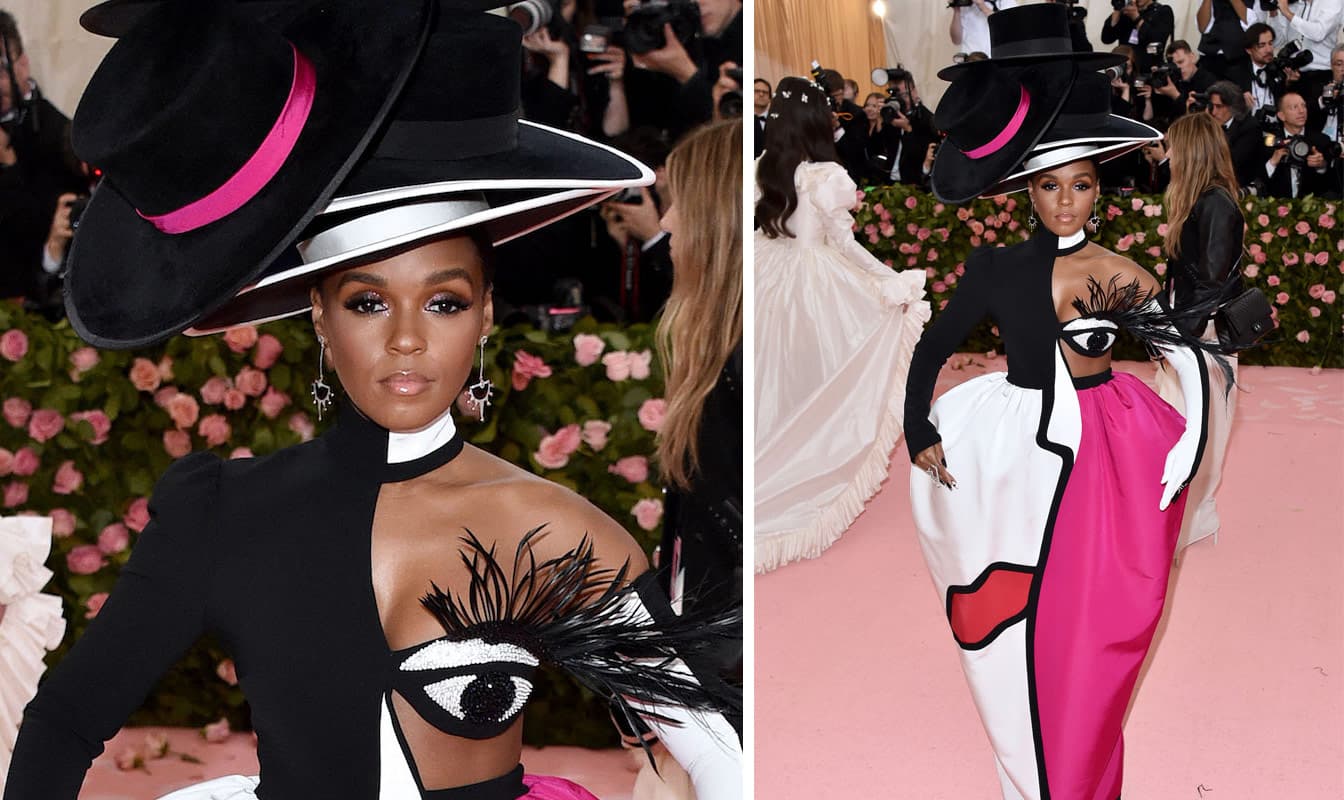  Janelle Monae wearing Hanut Singh 'Starburst' earrings with diamonds  in 18k yellow gold