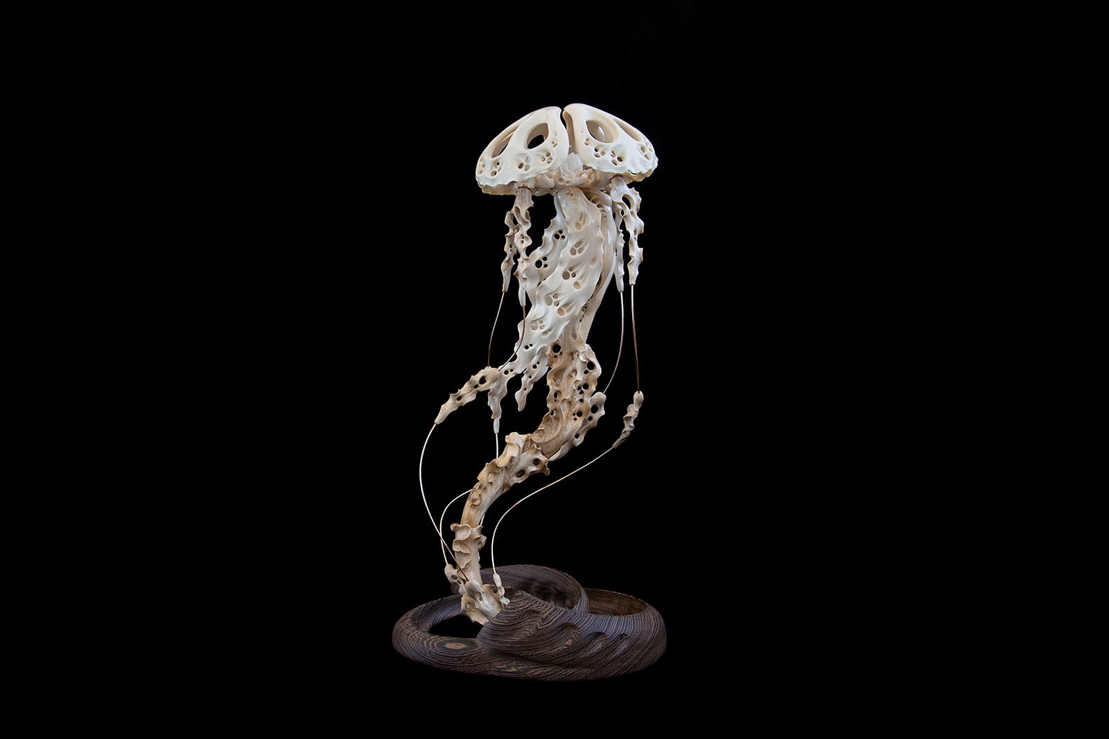 Notivory objet d'art 'Jellyfish' in mammoth tusk