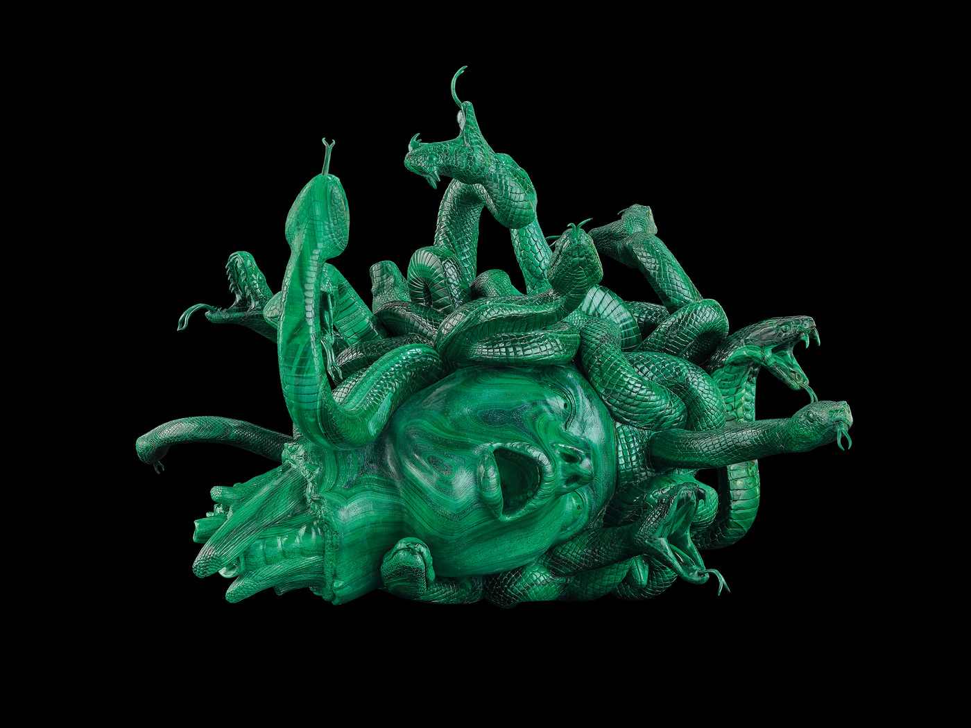 Damien Hirst Medusa Head malachite carving