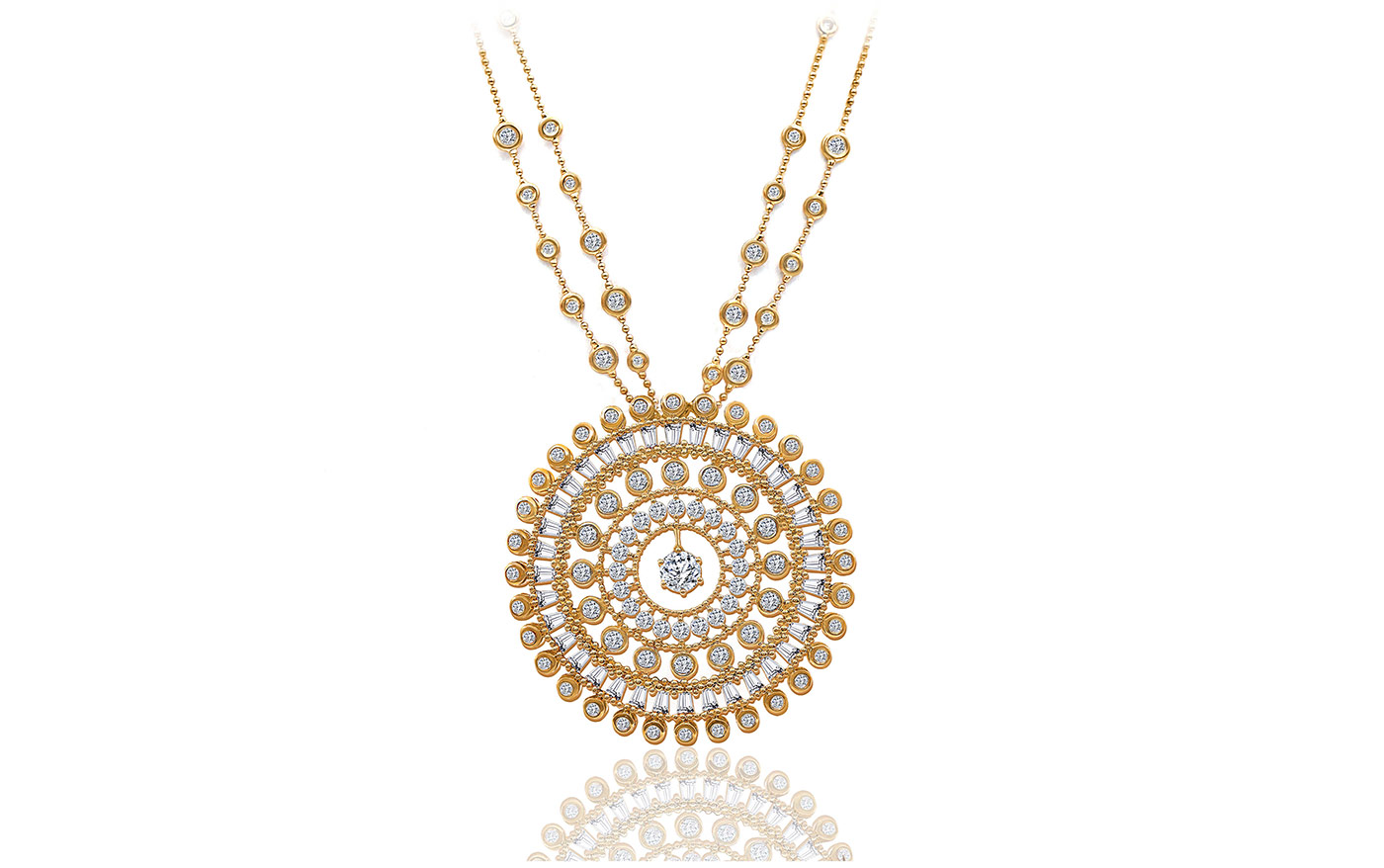 Harakh Harakh 'Sunlight' necklace with diamonds in yellow gold