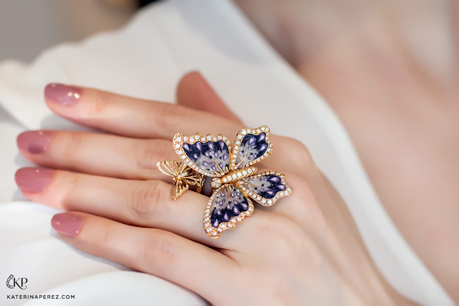  SICIS ring with micromosaic and diamonds in yellow gold 