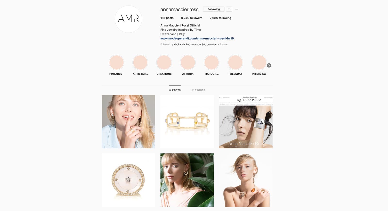 Anna Maccieri Rossi jewellery