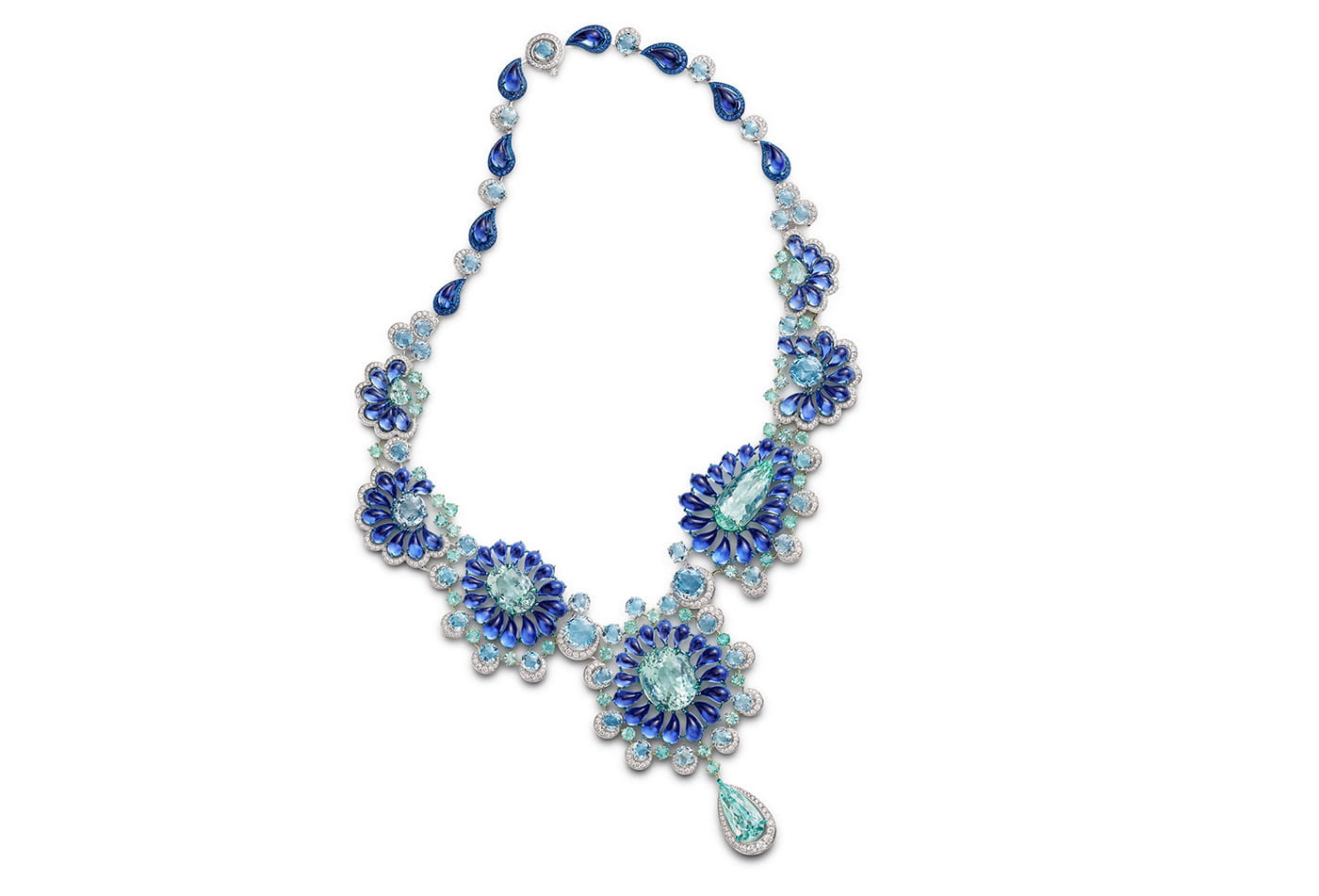  Chopard Red Carpet 2019 collection necklace with Paraiba tourmaline, sapphires and diamonds
