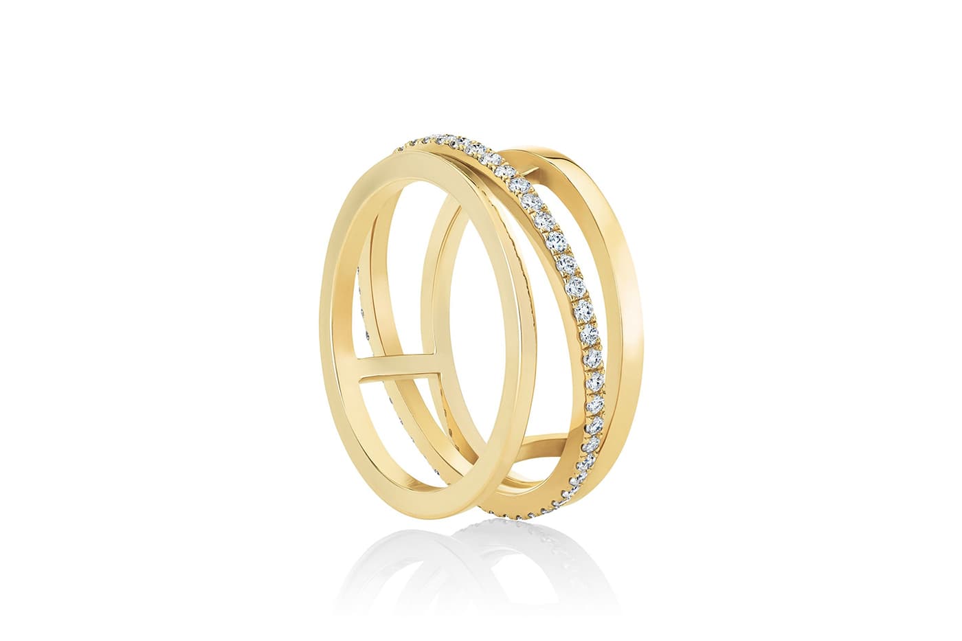  De Beers 'Horizon' ring with diamonds in yellow gold