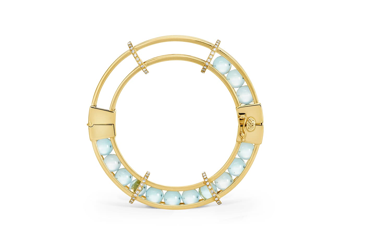  Yael Sonia 'Perpetual Motion' collection 'Spinning Wheel' bracelet with topaz and diamonds in yellow gold