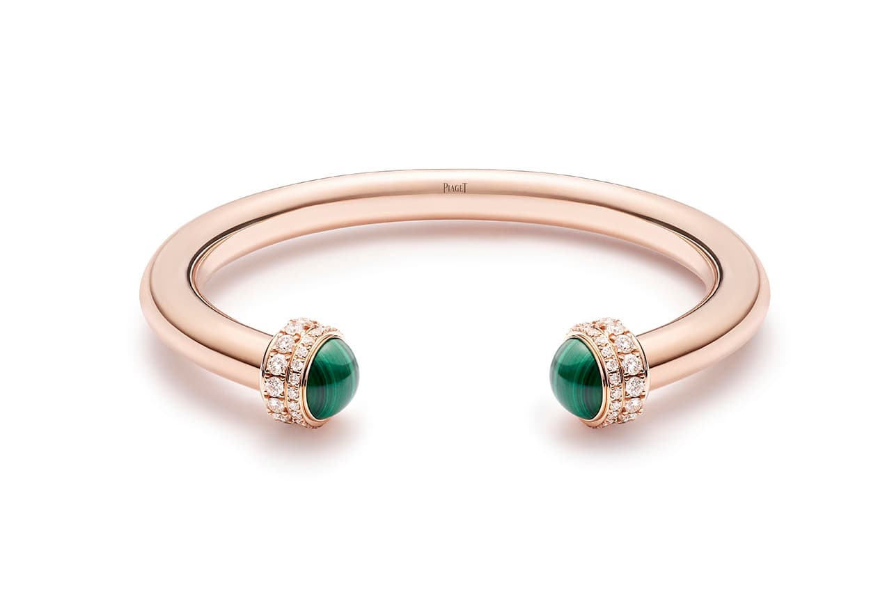  Piaget 'Possession' collection bangle with diamonds and malachite in rose gold