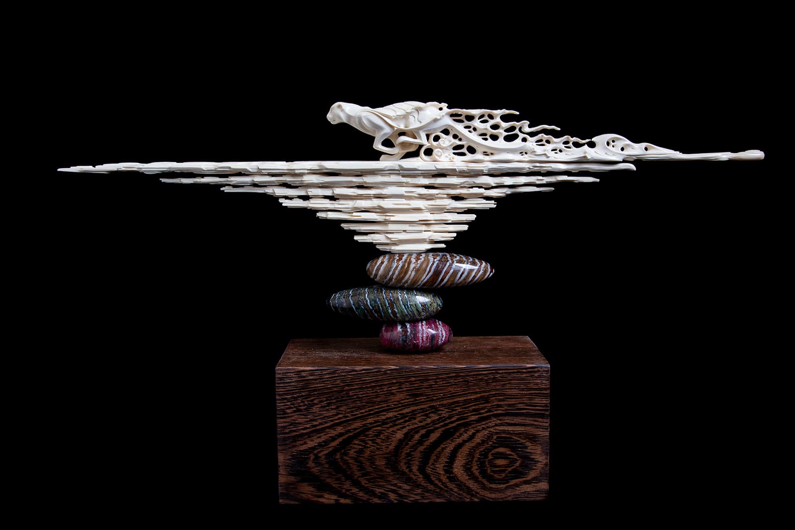  Notivory 'The Transience of Time' sculpture in mammoth tusk