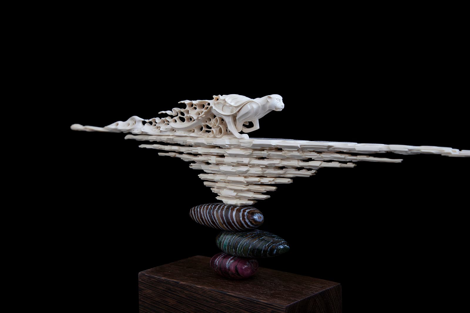  Notivory 'The Transience of Time' sculpture in mammoth tusk