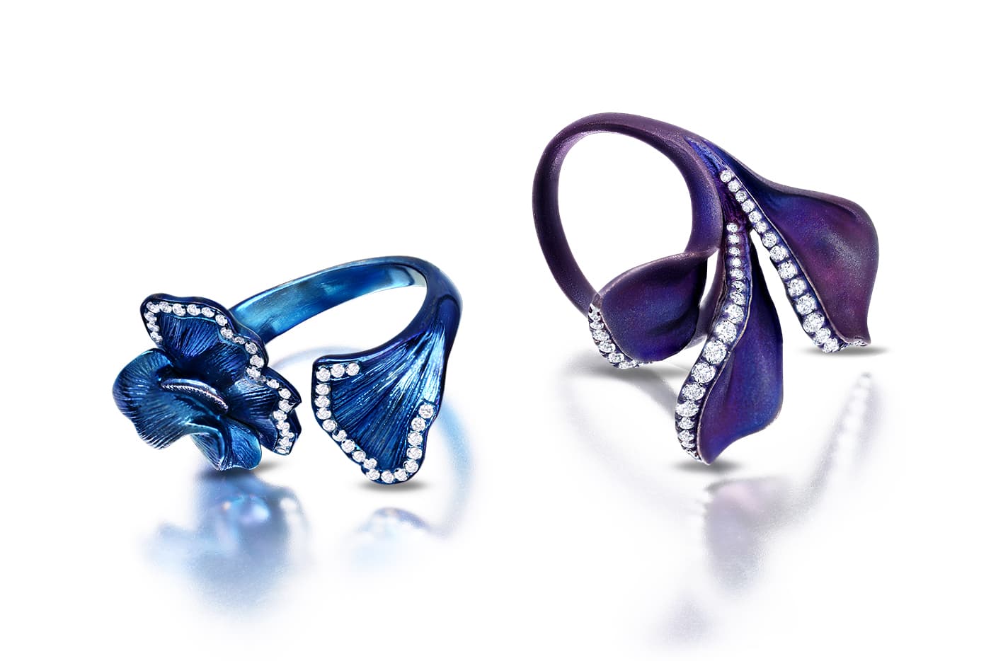  Graziela Gems 'Titanium' collection rings with diamonds in titanium