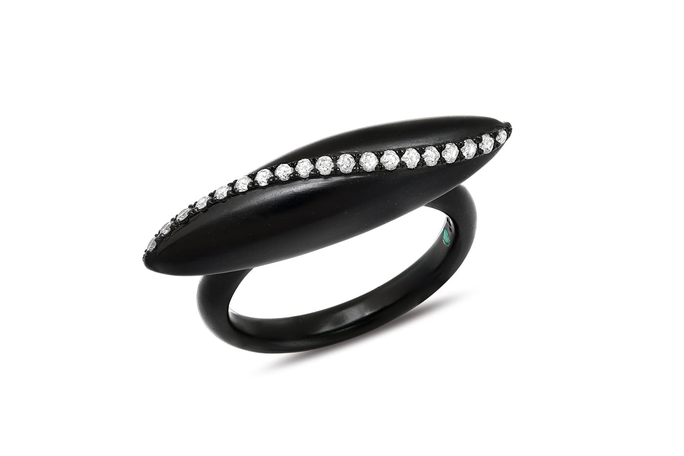  Graziela Gems 'Titanium' collection ring with diamonds in titanium