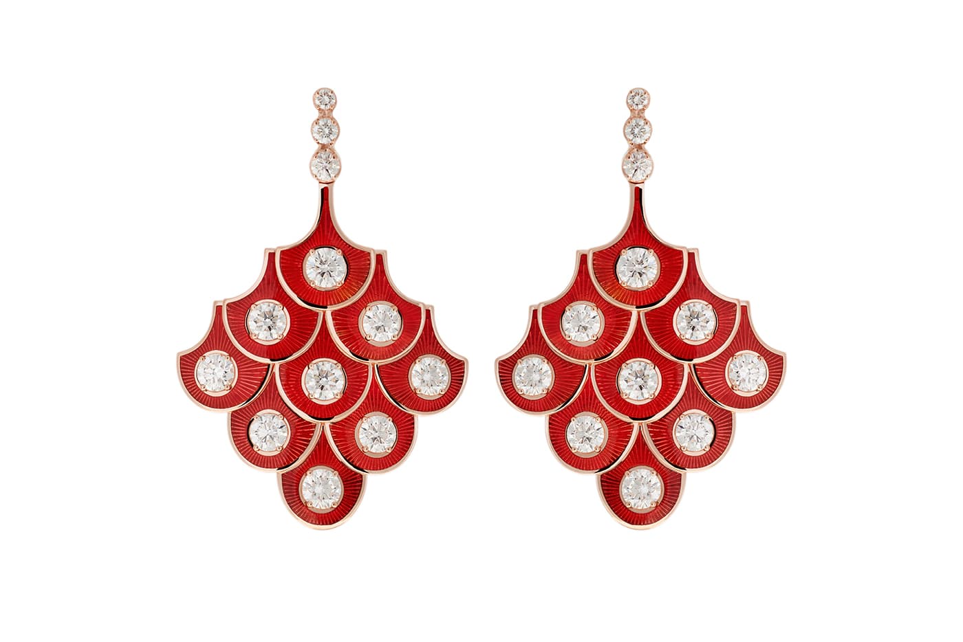  1st Runner up: Selim Mouzannar earrings with diamonds and enamel in yellow gold