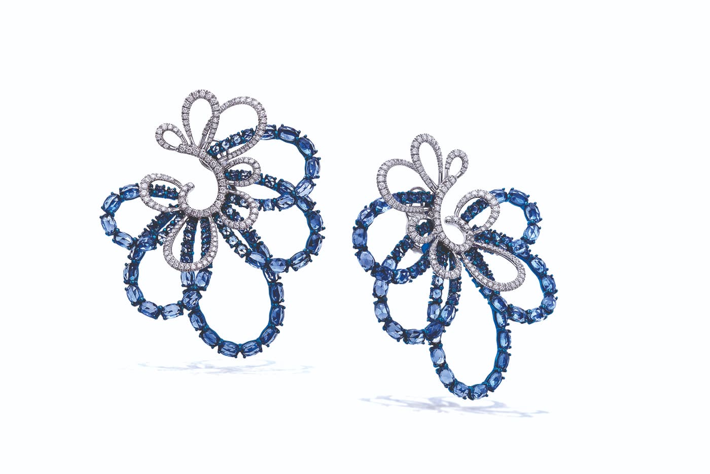  2nd Runner up: Giovanni Ferraris earrings with sapphires and diamonds in white gold