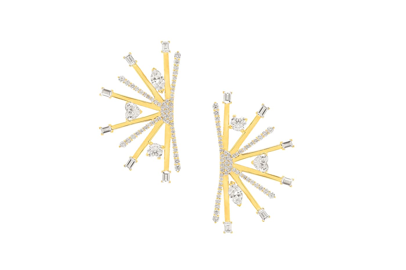  1st Runner up: Swati Dhanak earrings with diamonds in yellow gold
