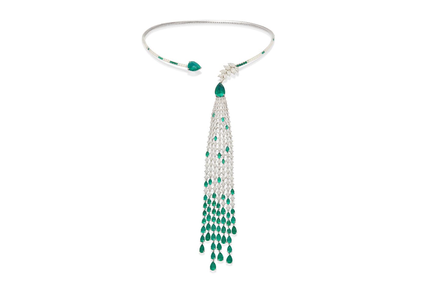  1st Runner up: Gismondi 1754 necklace with emeralds and diamonds in white gold