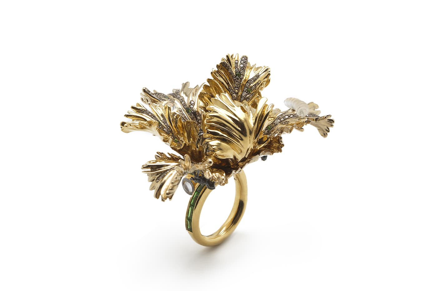  1st Runner up: Bibi Van der Velden ring with tourmaline, quartz and diamonds in yellow gold