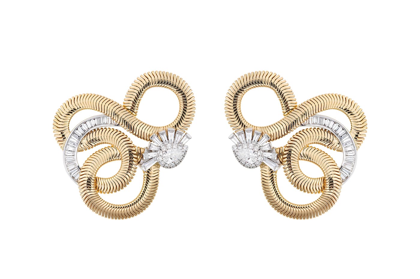  Winner: Nikos Koulis earrings with diamonds in yellow and white gold