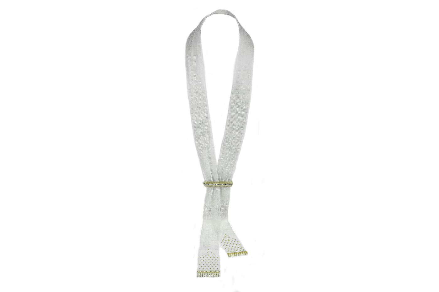  2nd Runner up: Moksh lariat with seed pearls and diamonds in yelloe gold