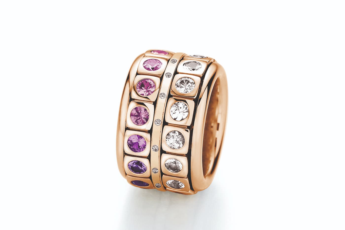  1st Runner up: A. Odenwald ring with sapphires and diamonds in rose gold