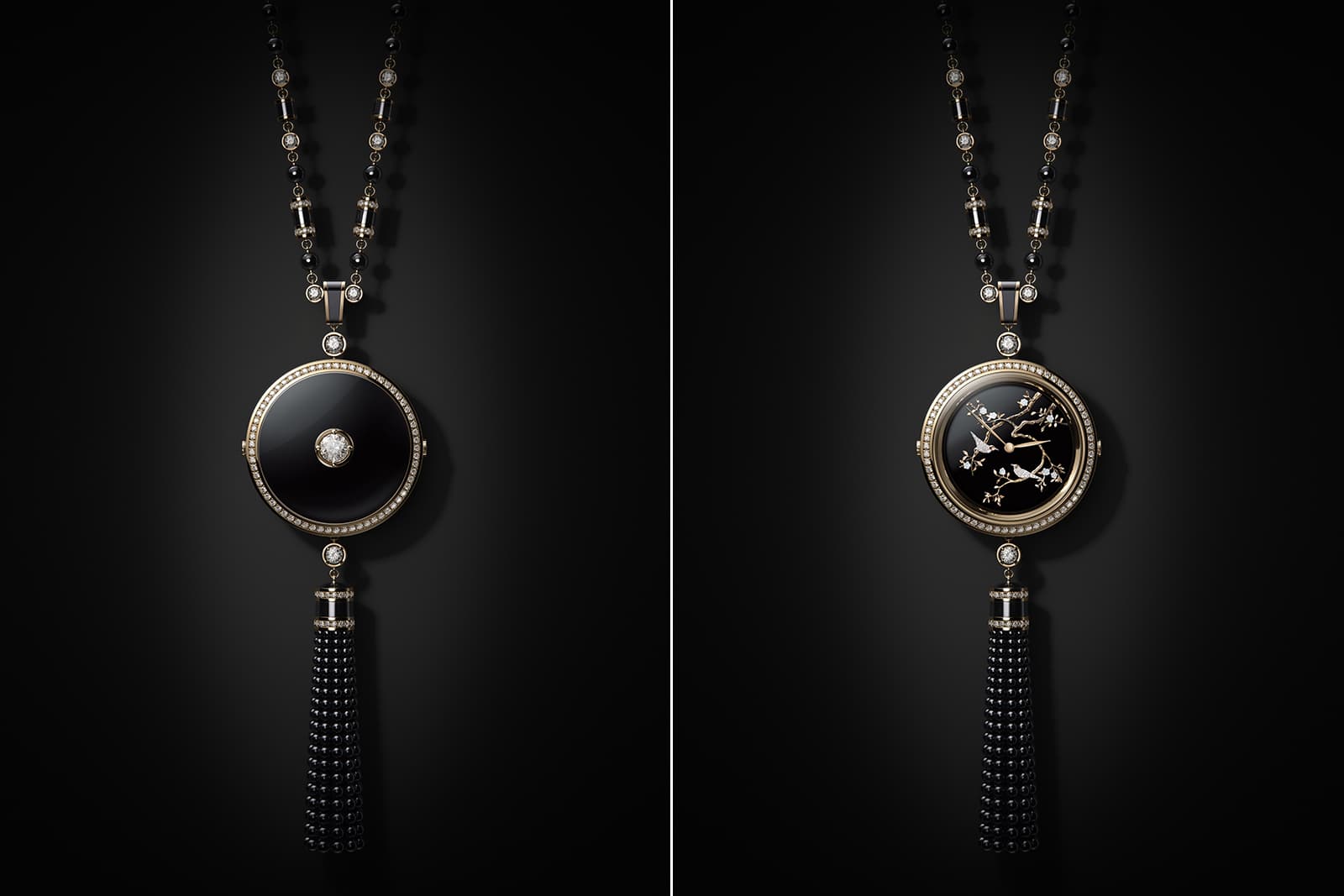 Часы-сотуар Chanel 'Coromandel' из коллекции ‘Mademoiselle Privé’ из бежевого золота с ониксом и бриллиантами 7.62ct