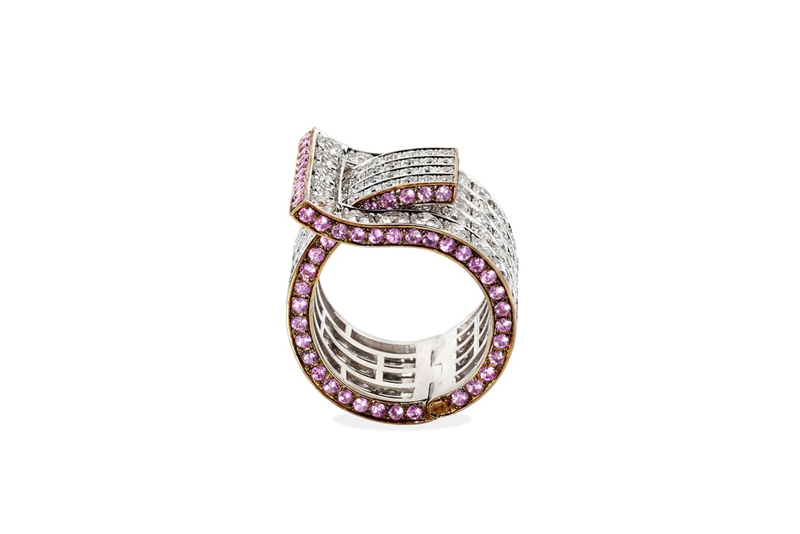  Fabio Salini ring with 17.60ct diamonds and pink sapphires in gold
