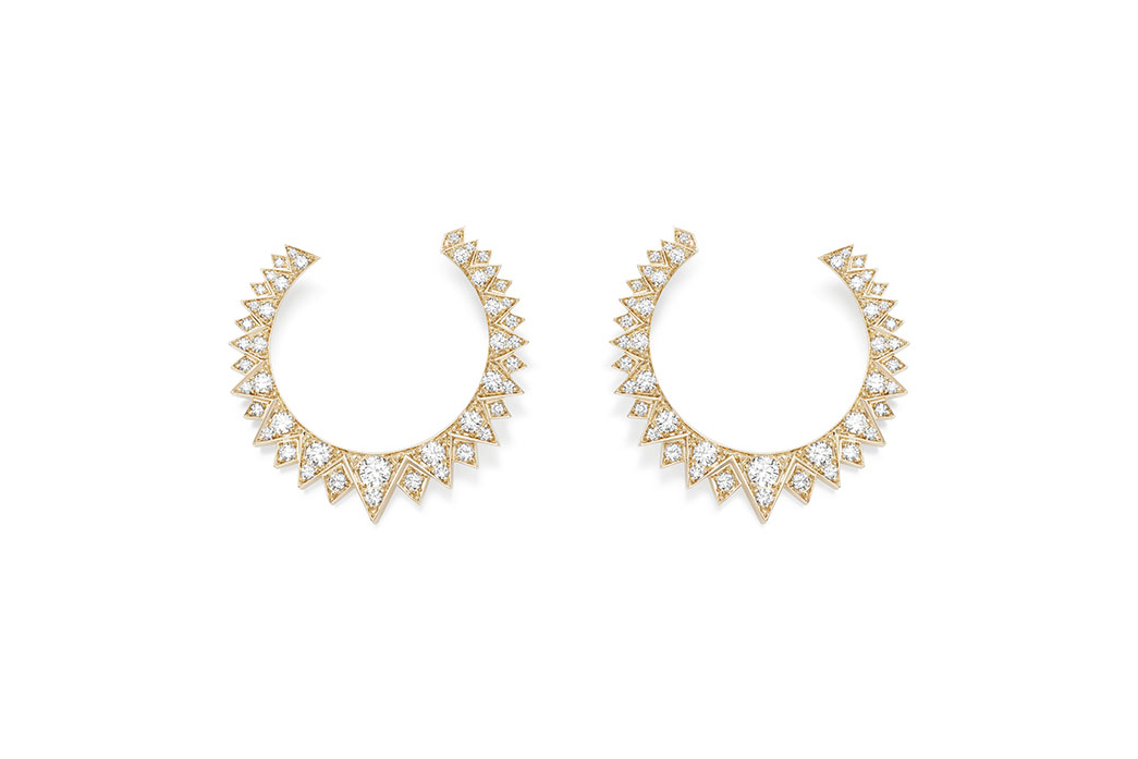  Piaget 'Sunlight' collection hoop earrings with diamonds in yellow gold
