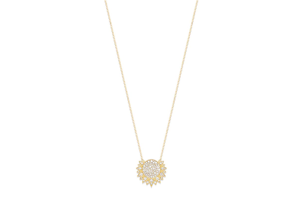  Piaget 'Sunlight' collection pendant necklace with diamonds and Australian opal in yellow gold