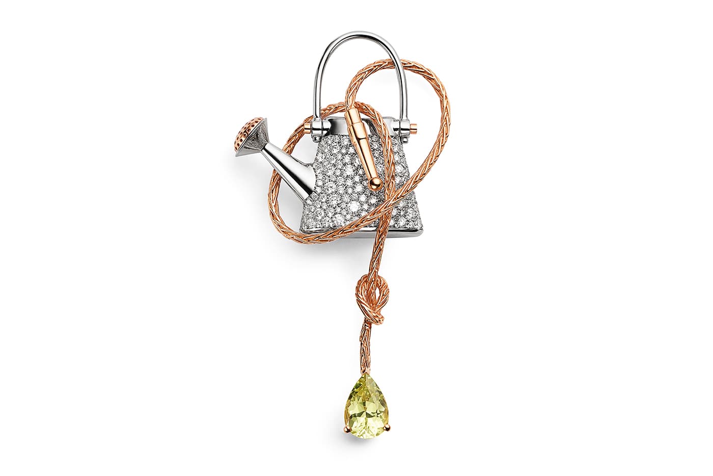  Chaumet 'Les Espiègleries de Chaumet' brooch with diamonds and peridot in white and rose gold