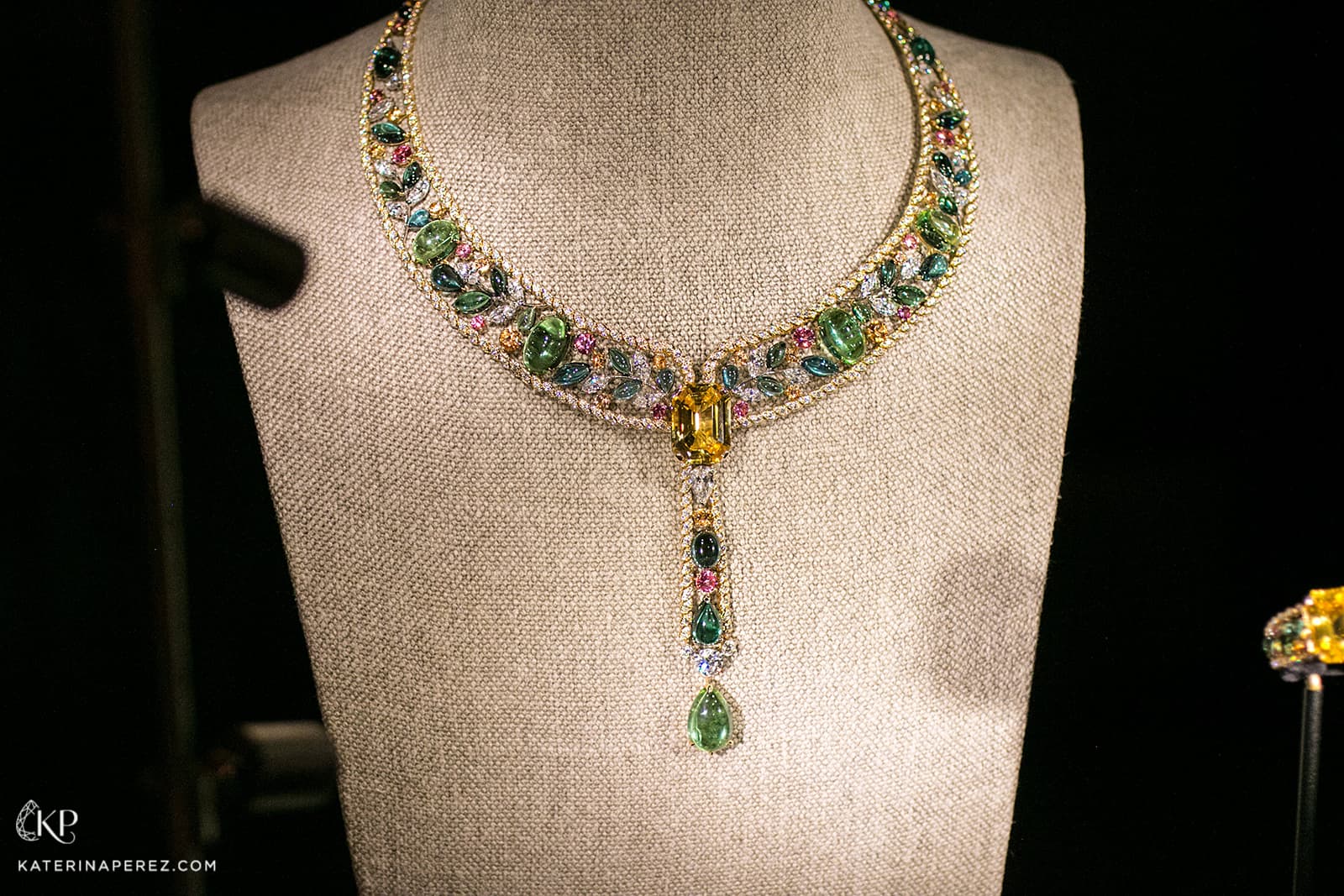 Chanel 'Le Paris Russe de Chanel' collection 'Blé Maria' necklace with pink spinel, sapphires, garnets, green tourmalines and diamonds in yellow and white gold