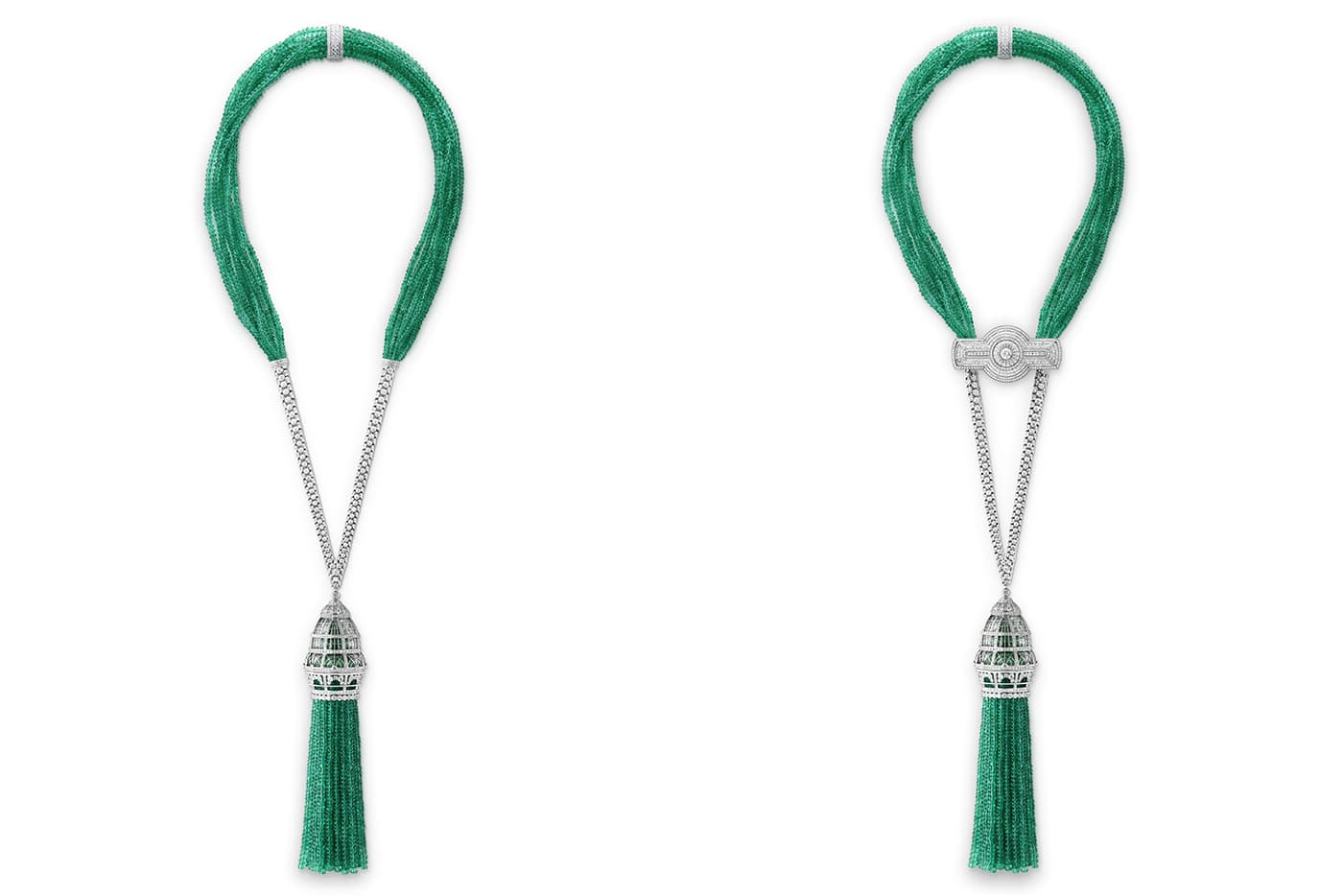 Boucheron ‘Paris Vu Du 26’ collection ‘Verriere’ sautoir with emeralds and diamonds in white gold