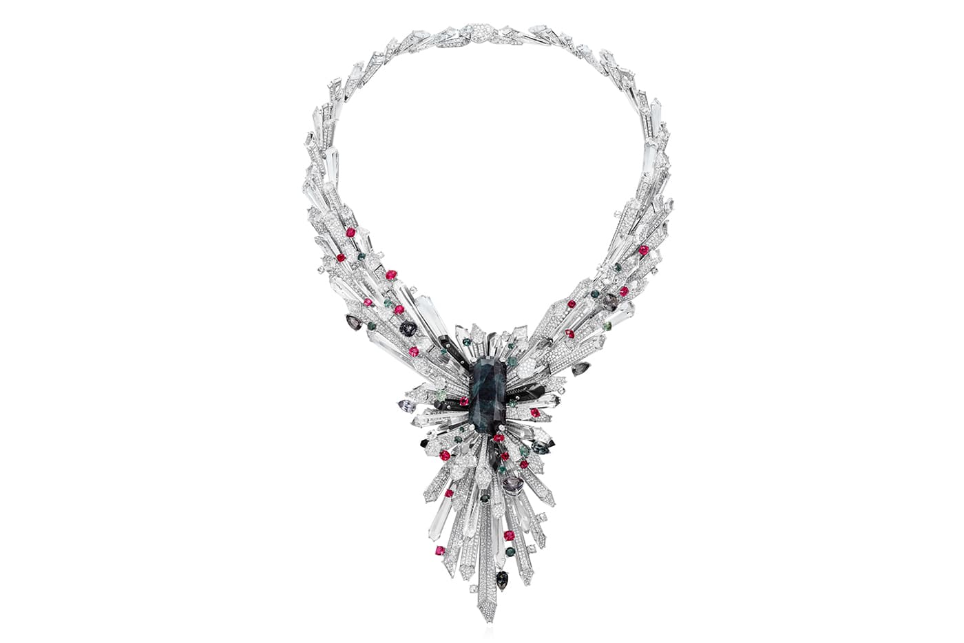  Rubeus 'Imperial' necklace with 69.37 carats Russian alexandrite, spinels, diamonds, rock crystal and black titanium