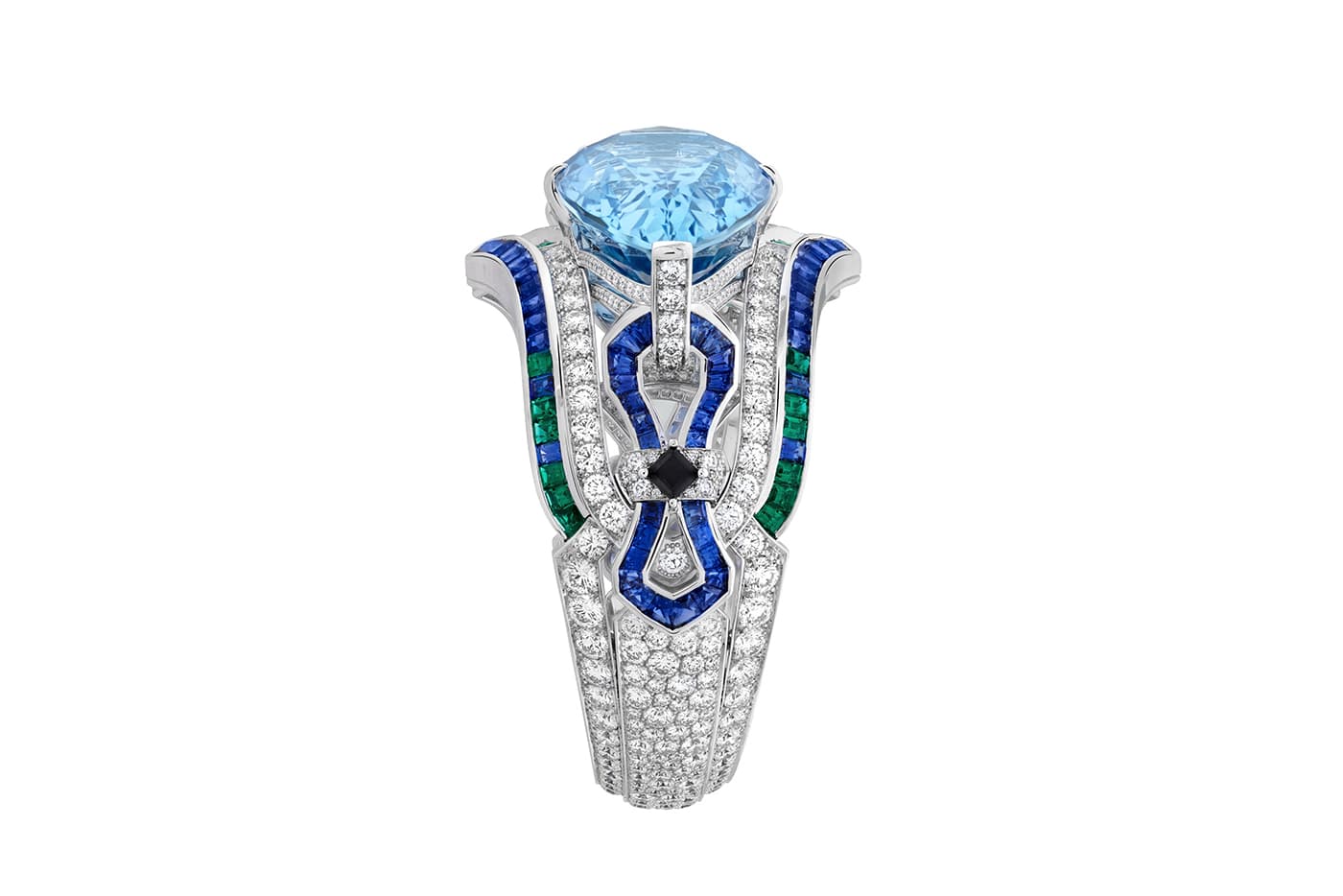  Van Cleef&Arpels 'Fiore' bracelet from 'Romeo & Juliet' with aquamarines, sapphires, emeralds, diamonds and black spinels