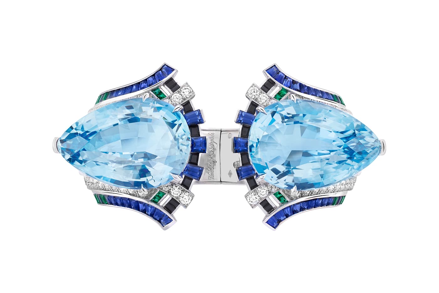  Van Cleef&Arpels 'Fiore' bracelet from 'Romeo & Juliet' with aquamarines, sapphires, emeralds, diamonds and black spinels