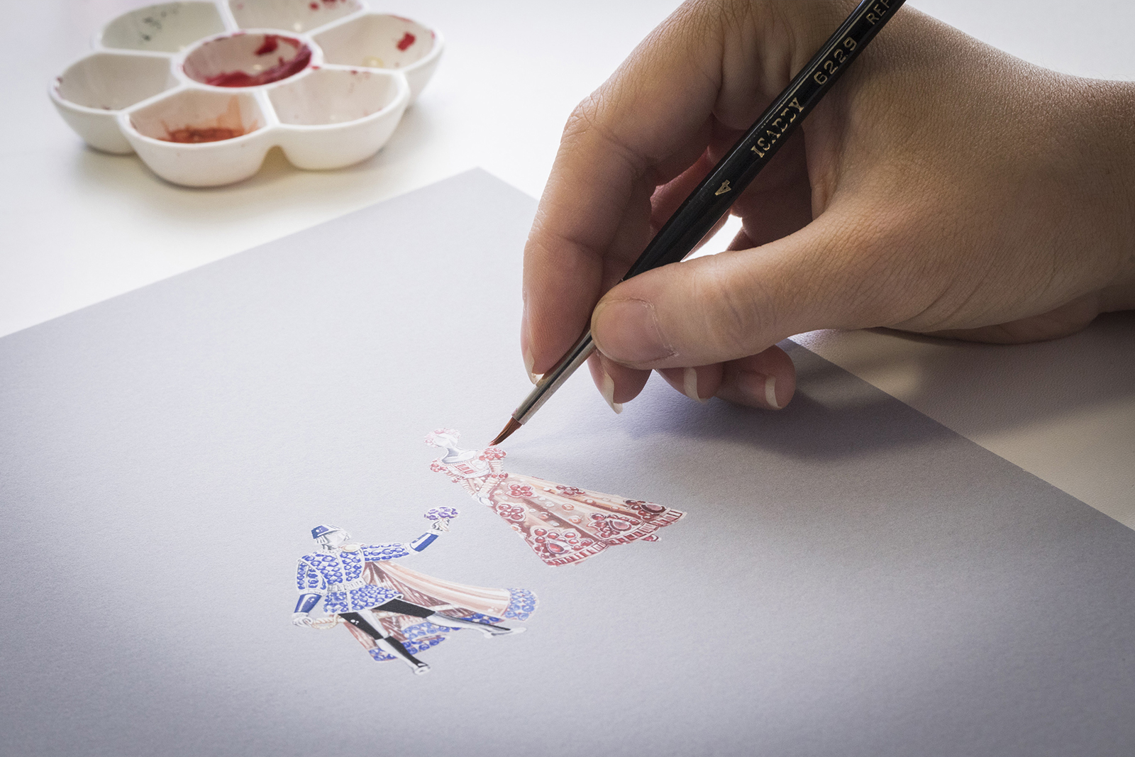 Gouache of 'Romeo and Juliet' brooches