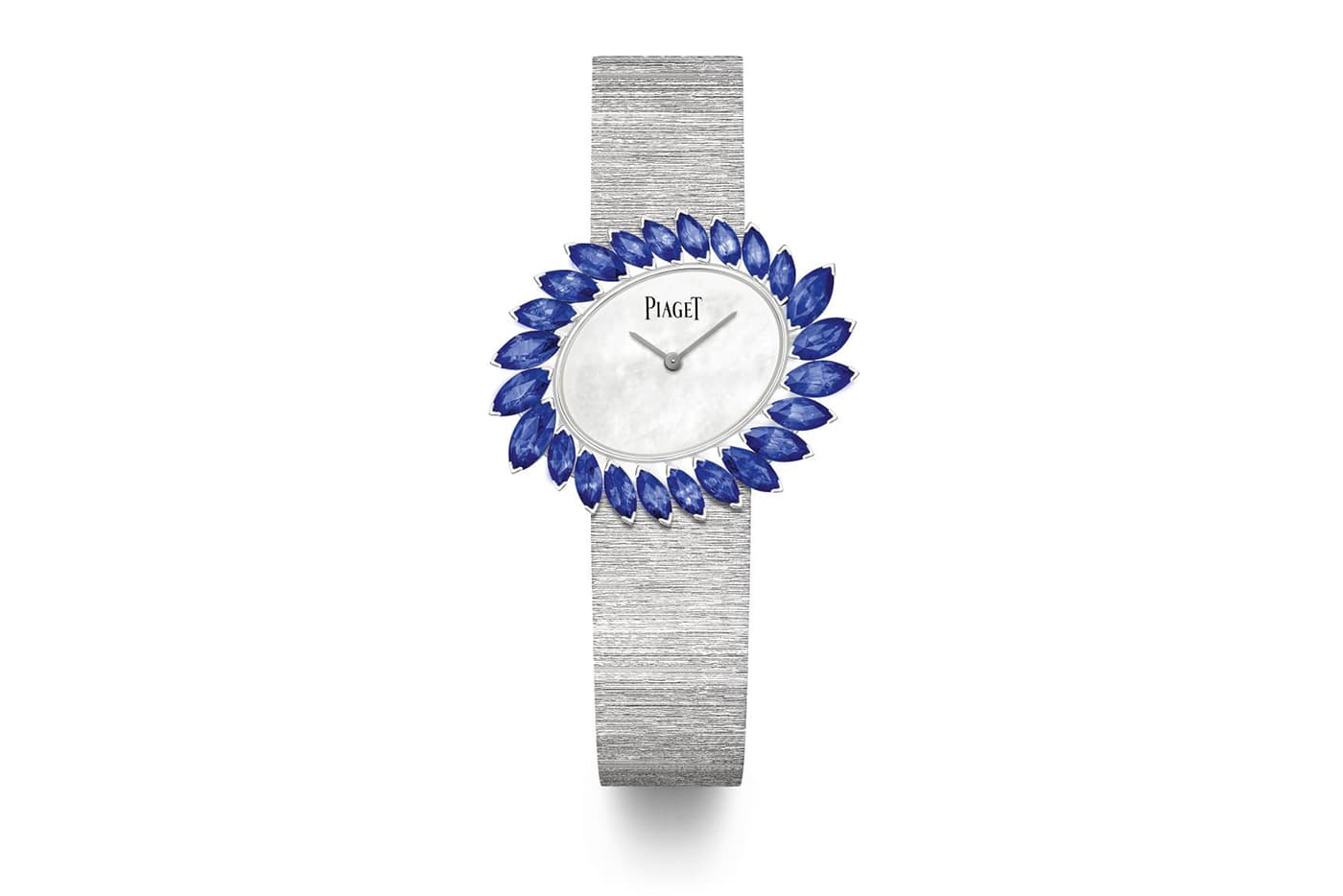  Piaget ‘Golden Oasis’ collection 'Blue Waterfall' watch with diamonds, mother of pearl and 5.96ct sapphires in white gold
