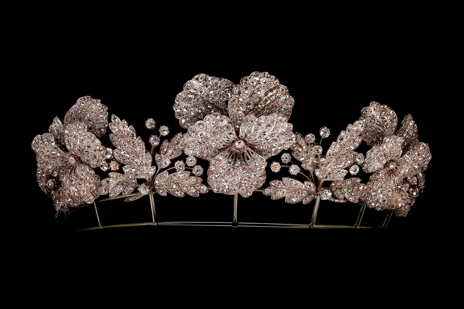 Chaumet ‘Pansy Flower’ tiara with diamonds in gold and silver circa 1850