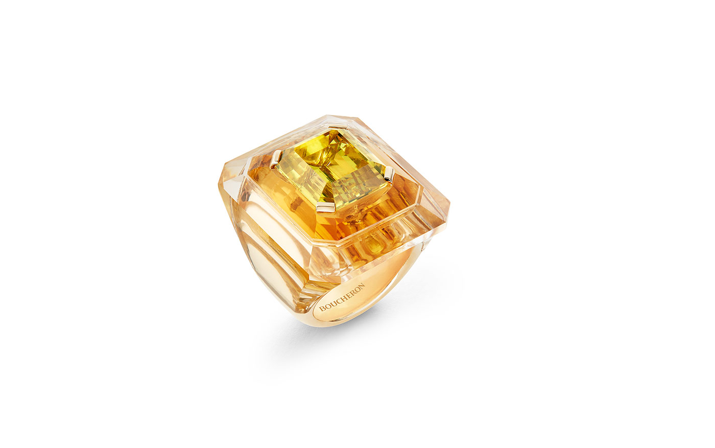  Boucheron 'Paris Vu Du 26' ring with yellow beryl 13.76 cts set in citrine