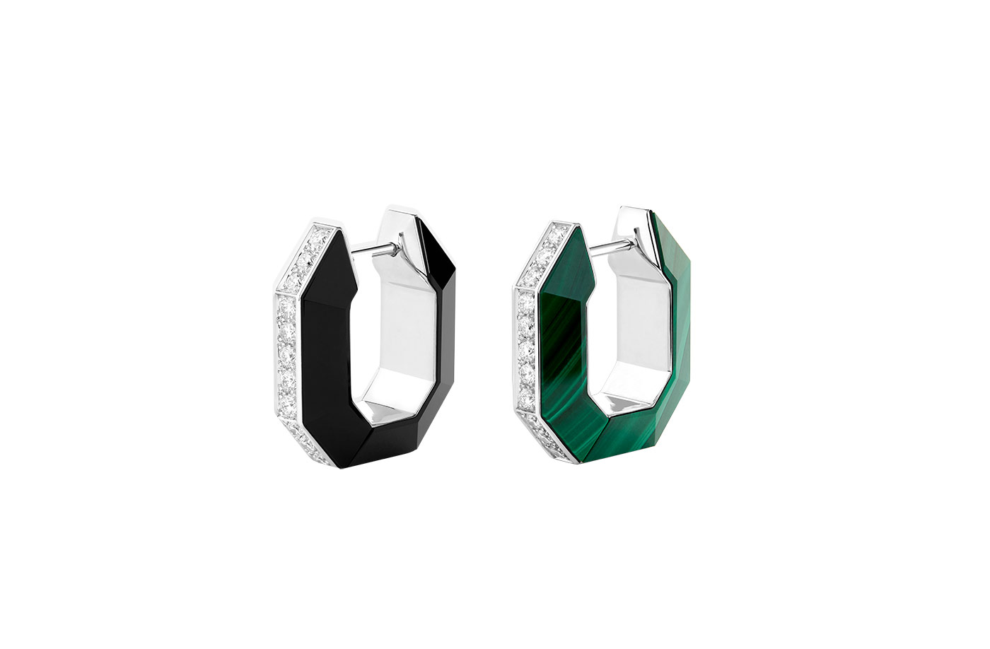  Boucheron 'Paris Vu Du 26' earrings with onyx and malachite