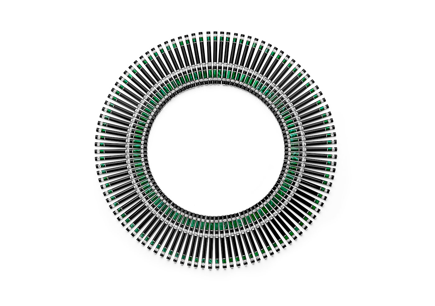  Bucheron 'Grosgrain' necklace with malachite, onyx and diamonds