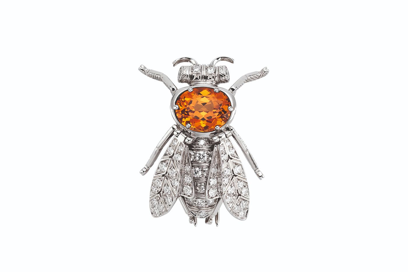  Gucci 'Hortus Deliciarum' collection 'Animal Kingdom' brooch with topaz and diamonds in white gold