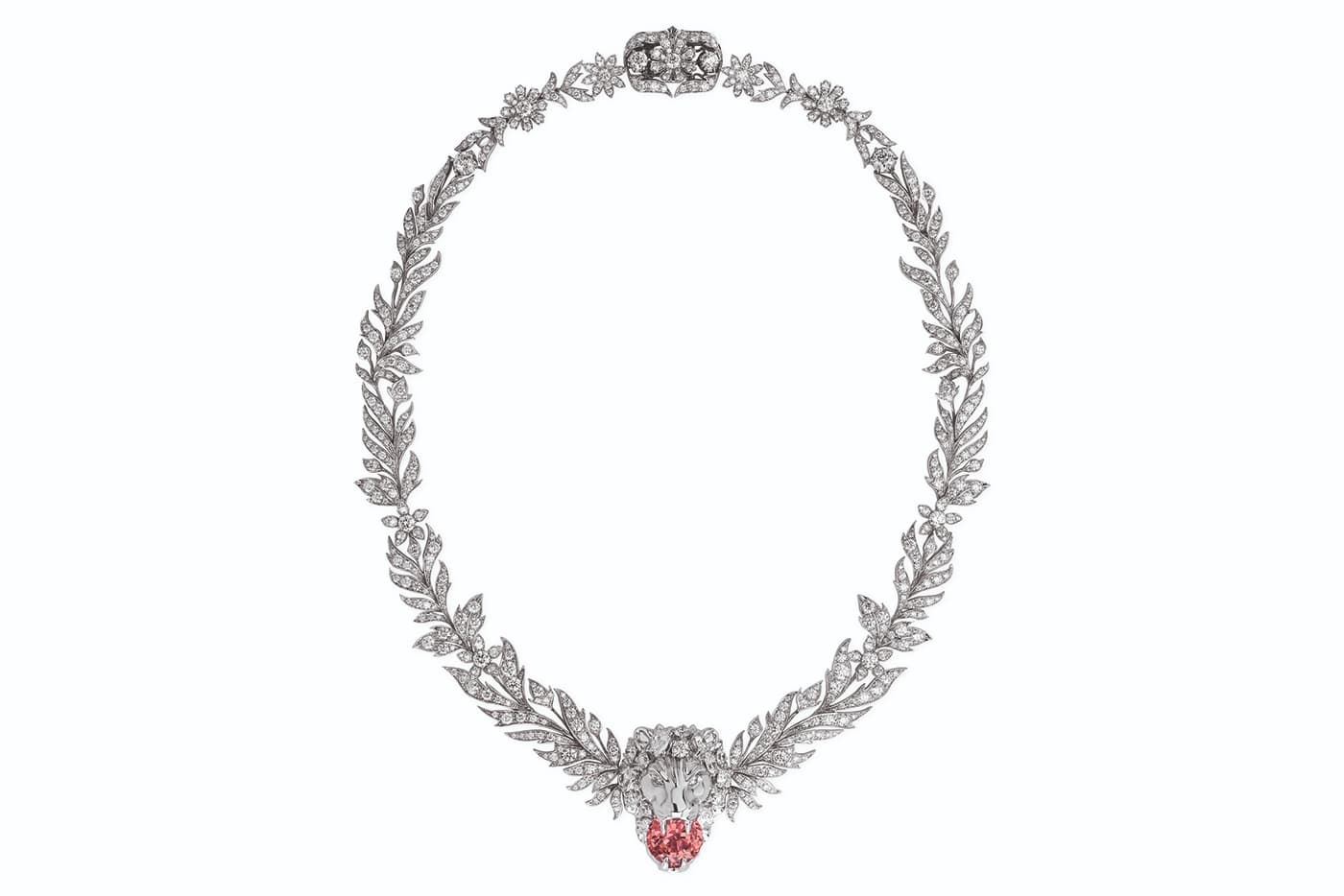 Gucci 'Hortus Deliciarum' collection 'Eternal Love' necklace with diamonds and morganite in white gold 