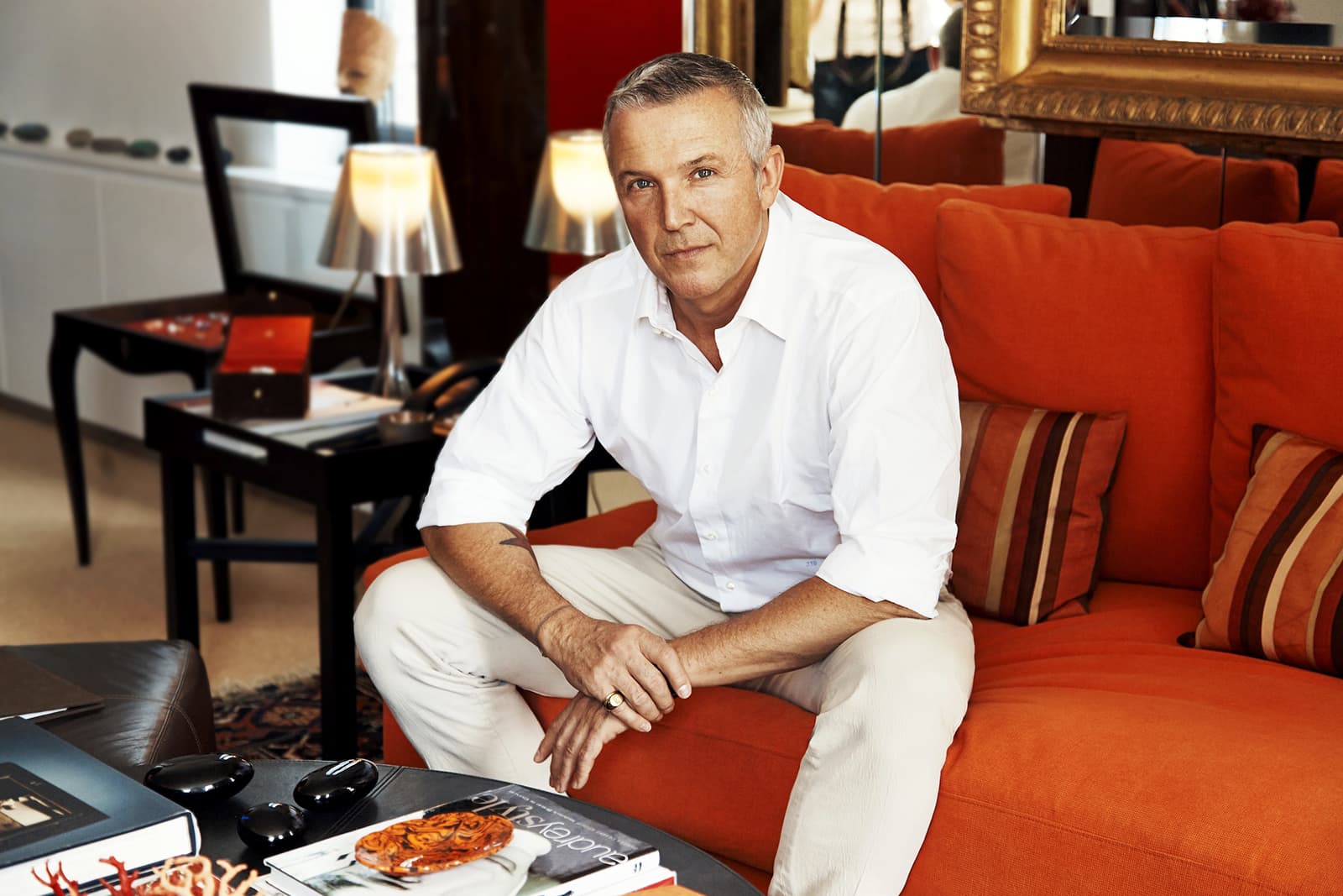 James Claude Taffin de Givenchy, founder of Taffin in his New York showroom. Image courtesy of Wall Street Journal