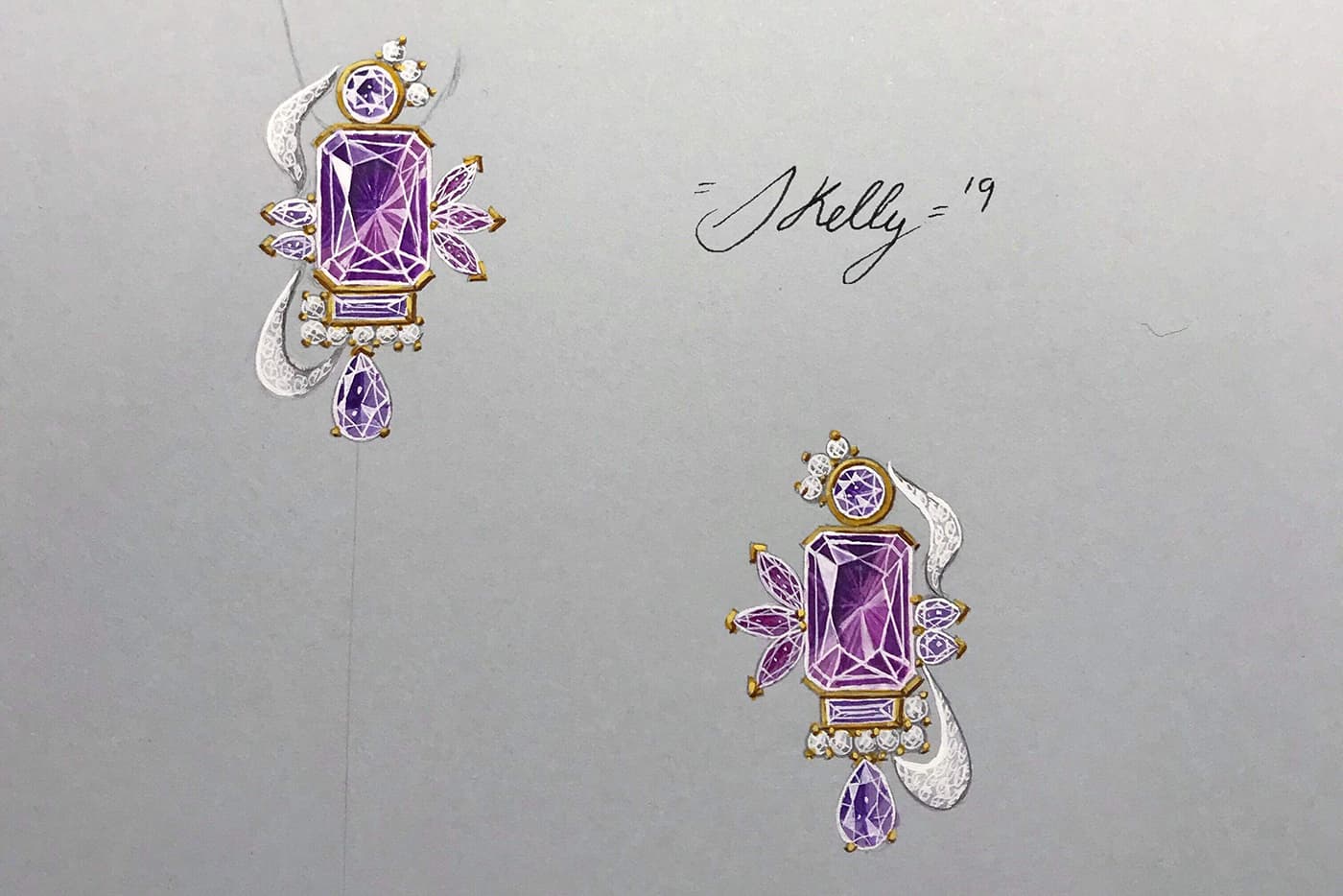  Samantha Kelly earrings gouache