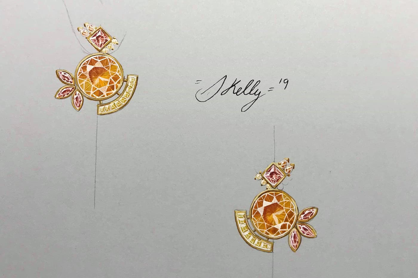  Samantha Kelly earrings gouache